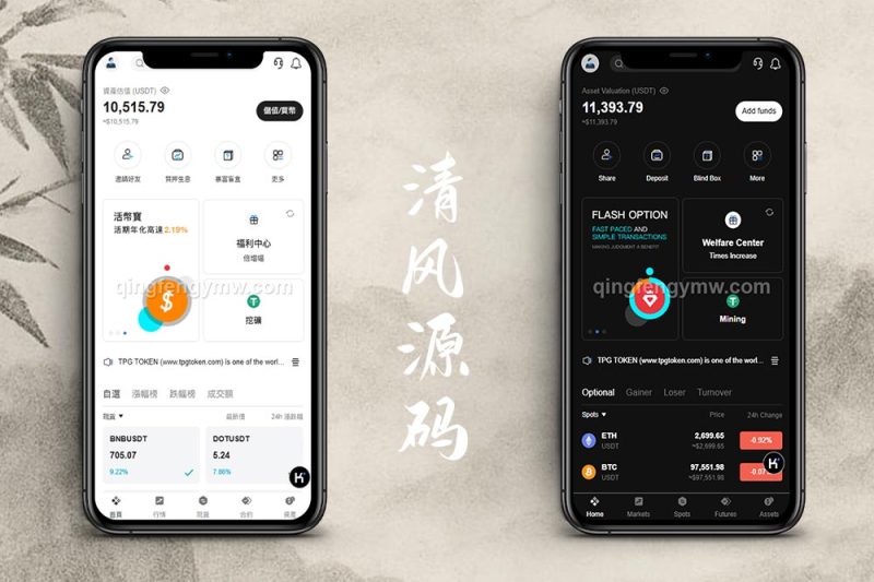 BBB交易所源码/区块链交易所多语言期权系统/币币交易/衍生品交易/盲盒/质押-清风源码
