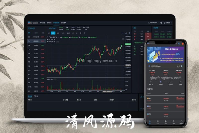BBuCoin多语言交易所源码/币币交易+秒合约交易+合约交易+期权交易+平台币发行+机器人+行情控制+行情k线预设+跟投分析/带完整搭建教程-清风源码