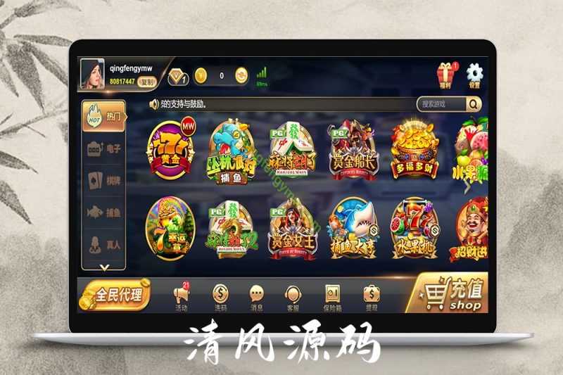 新版棋牌电子源码/真人视讯/PG电子/开元棋牌/抢庄牛牛/飞禽走兽/老虎机/水果机-清风源码