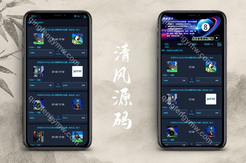 147台球赛事竞猜源码/斯诺克桌球外围下注盘口/中式台球下注竞猜源码/中八九球在线竞猜投注系统/可封装APP-清风源码