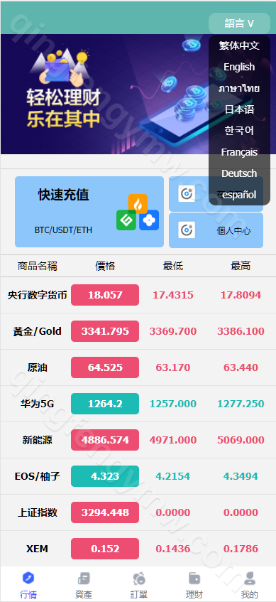 图片[2]-八国语言微盘系统/微盘源码/微交易源码/外汇微交易系统/投资理财源码/运营版-清风源码