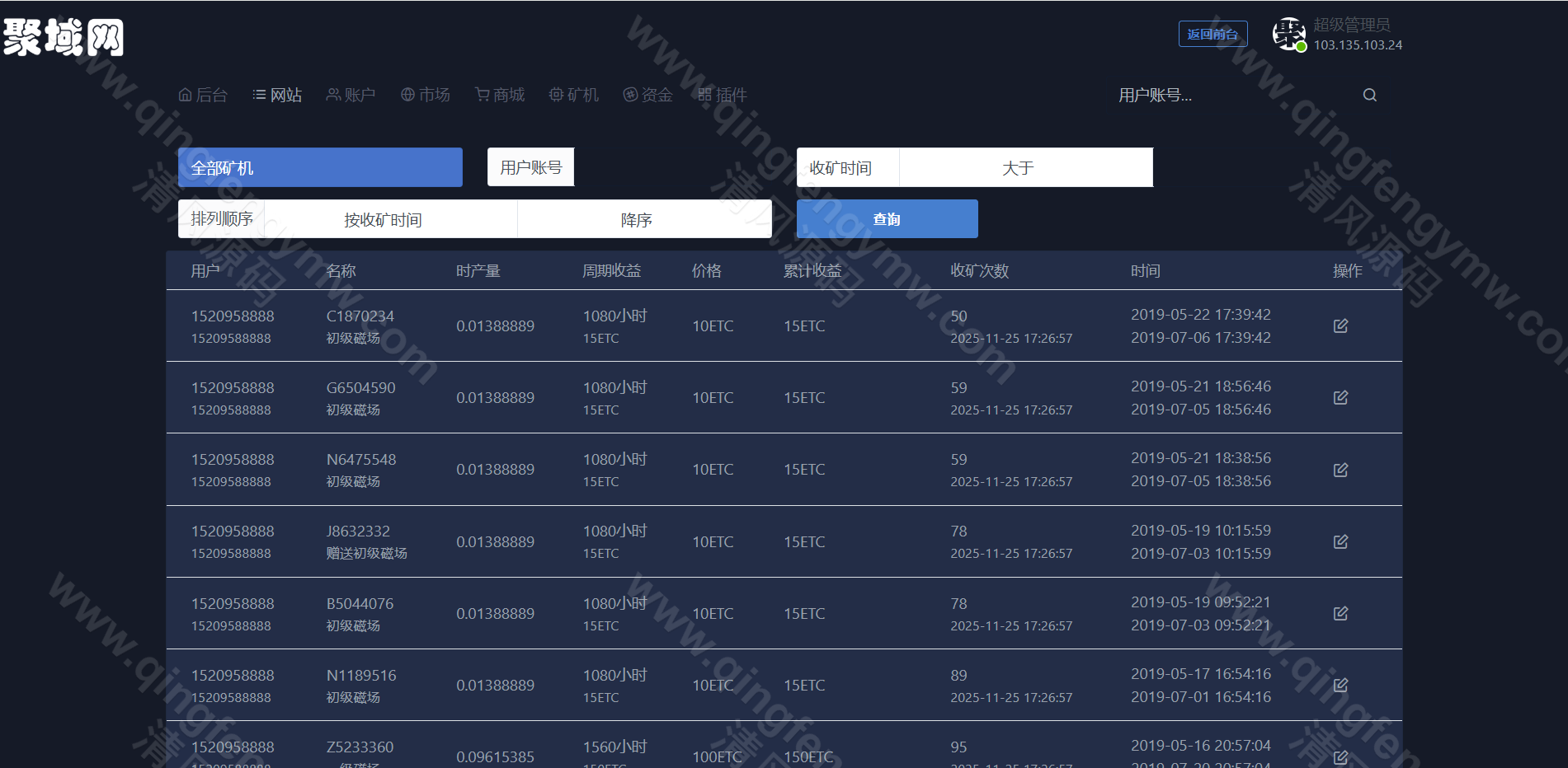 图片[29]-ETC合约挖矿生态圈区块链系统/全新UI/区块链源码/点对点交易+商城+云矿机系统/挖矿源码/自动收矿机制-清风源码