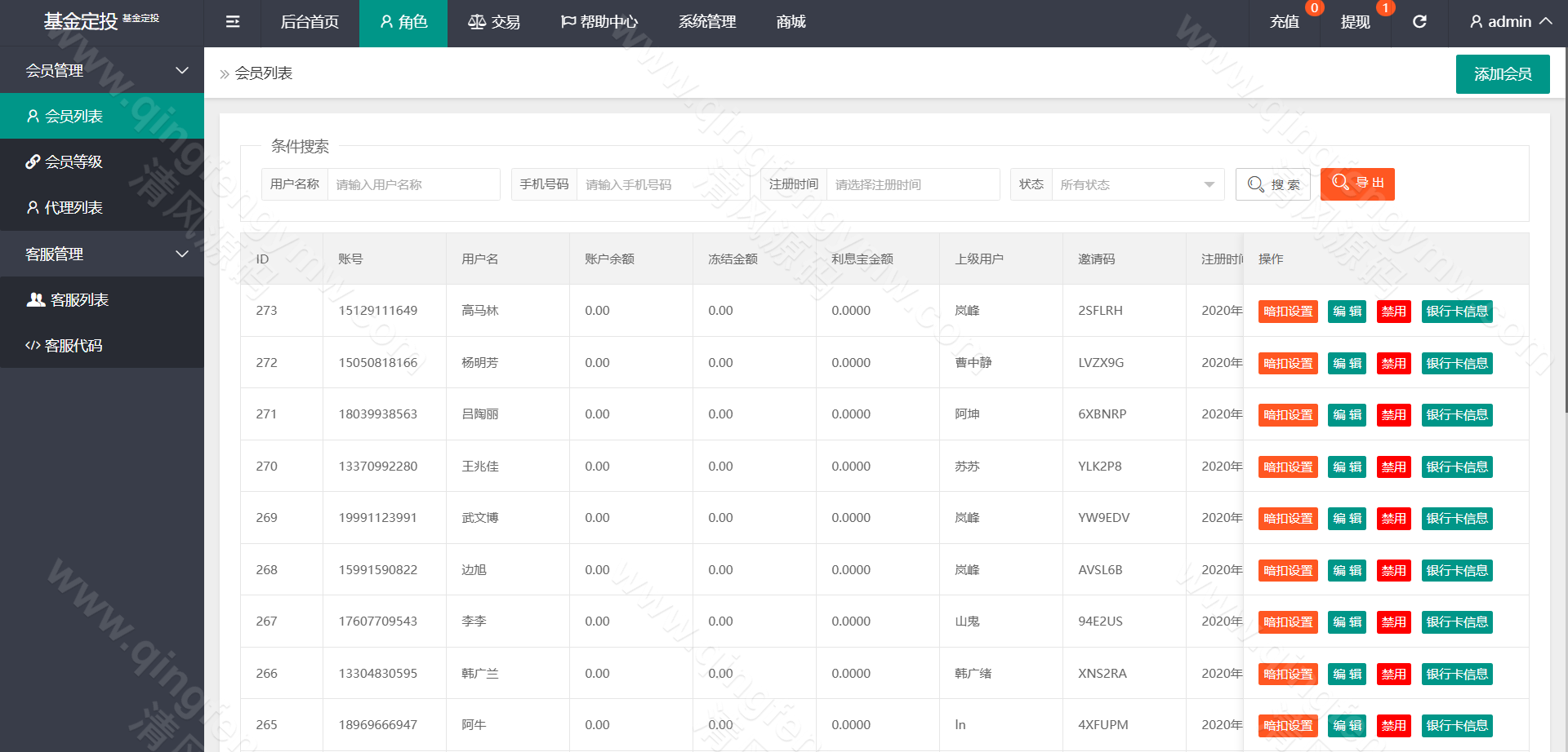 图片[12]-伪基金申购投资理财系统源码/投资理财源码/基金源码/申购源码/抢单源码/暗扣/团队/代理模式-清风源码