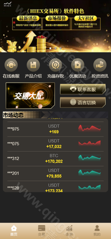 图片[2]-多语言HIEX完美BTC彩票源码/伪交易所彩票源码/交易所彩票源码/USDT伪交易所PC28竞猜下注理财系统源码/可控+前后端分离版-清风源码