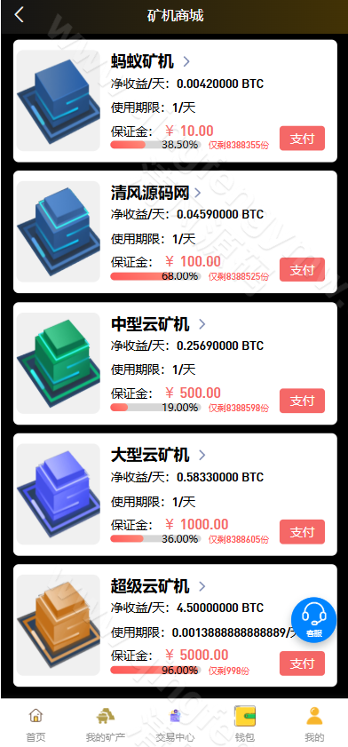 图片[4]-BTC 算力挖矿系统源码/区块链挖矿源码/合约挖矿系统/BTC 矿池源码/虚拟币挖矿平台搭建-清风源码