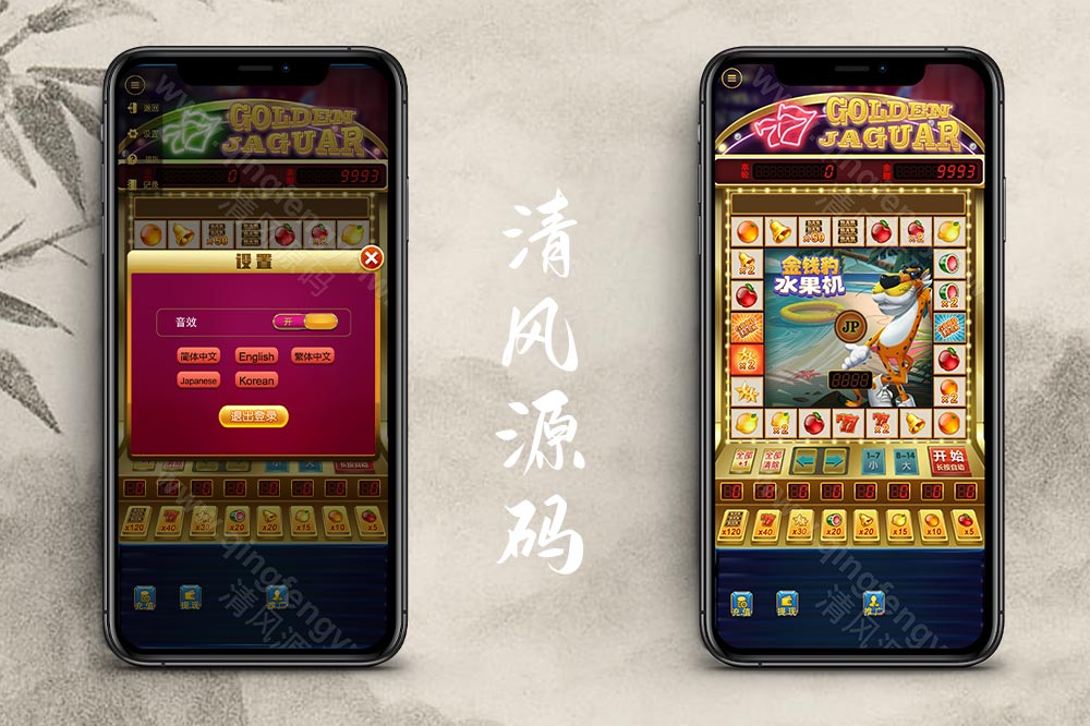 h5水果机源码/金钱豹/H5老虎机源码/后台控制/可打包APP/附带搭建教程-清风源码