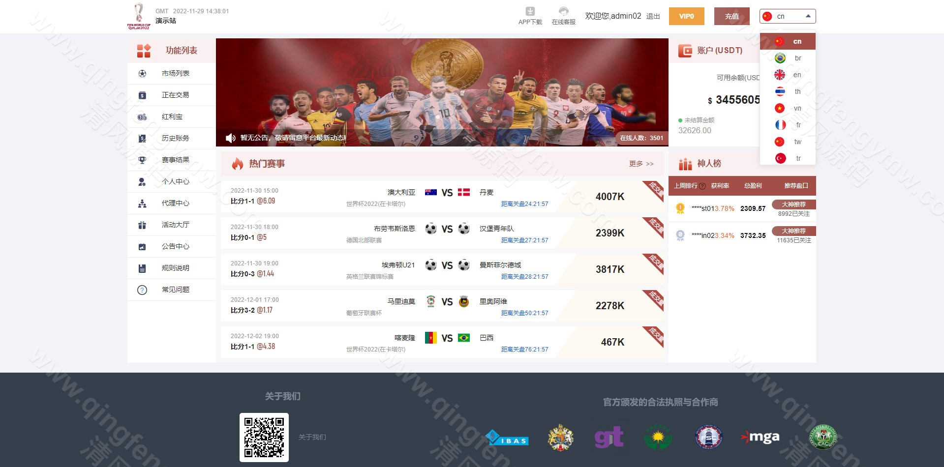 图片[1]-全开源Java多语言反波胆源码/红利宝与代理体系的专业级世界杯下注平台源码-清风源码