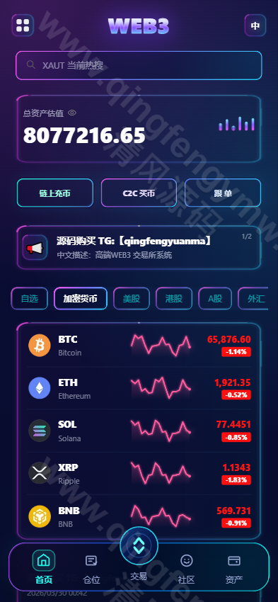 图片[1]-2026交易所源码系统介绍｜Vue+ThinkPHP开源数字资产交易平台源码-清风源码