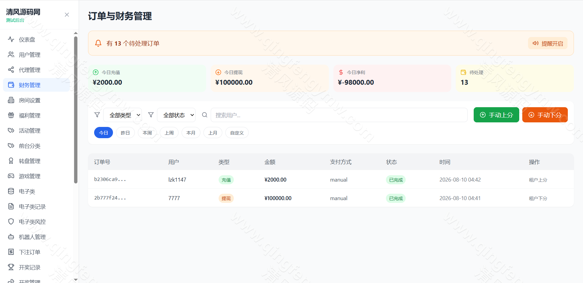 图片[27]-全新新盈彩票综合盘源码｜电子游戏平台源码｜彩票电子可控｜签到红包VIP活动管理系统-清风源码